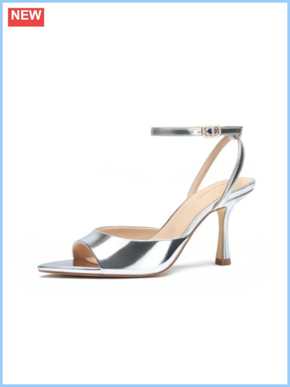 Strappy Stiletto Heeled Sandals Patent Leather Ankle Strap Open Toe